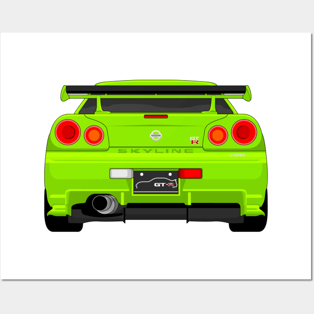 GTR R34 LIME Wall Art by VENZ0LIC